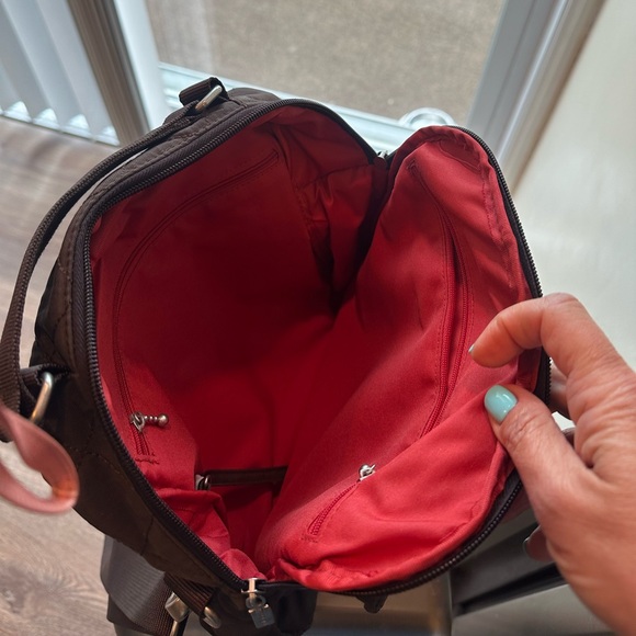 Baggallini Brown Quilted convertible Backpack - Picture 7 of 8